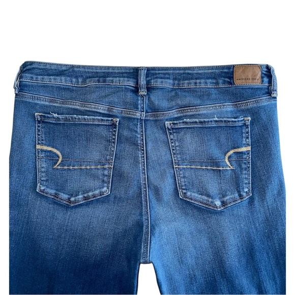 American Eagle Women’s Stretchy High Rise Ripped Distressed Skinny Jegging Jean - Picture 7 of 16